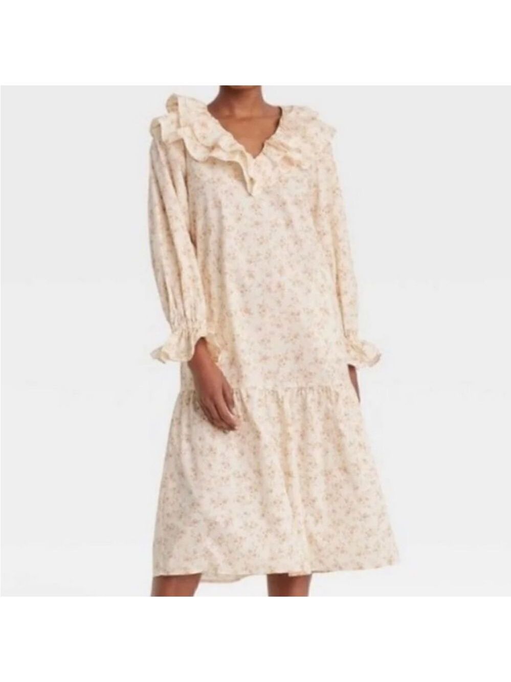 Who What Wear Women Ruffle Charming Floral Midi Dress NWT Size S